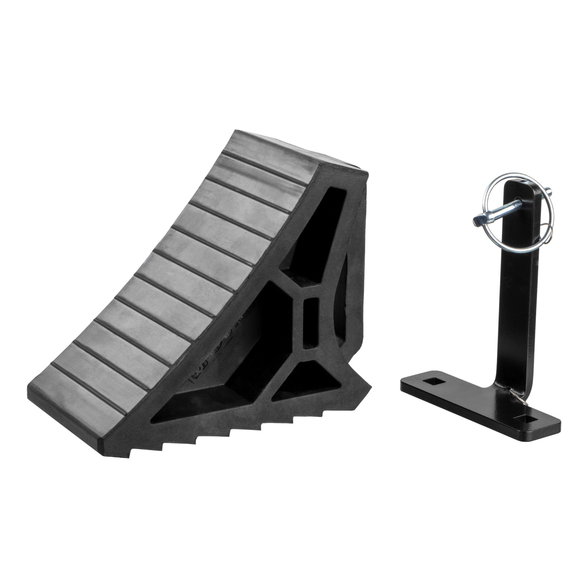 Curt Manufacturing, HD Wheel Chock with Mounting Bracket, Working Width 5.875 in, Height 3.875 in, Included (qty.) 1 Model# 22803